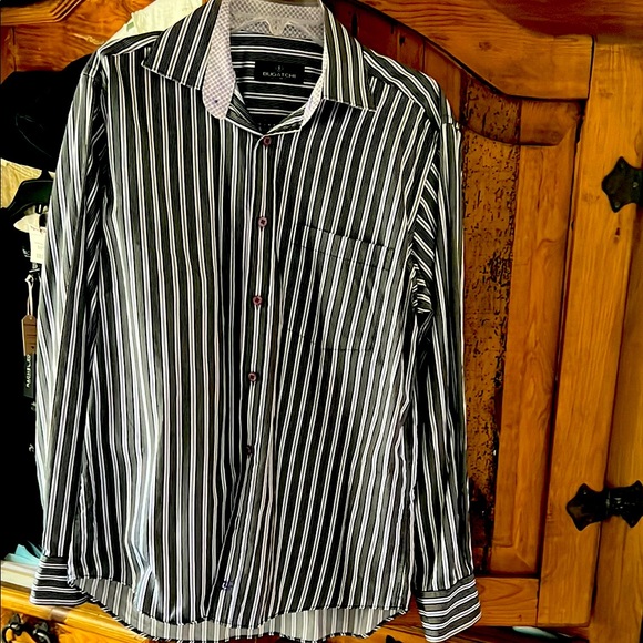 Bugatchi Uomo dress shirt pinstrip! ❤️ - Picture 1 of 7